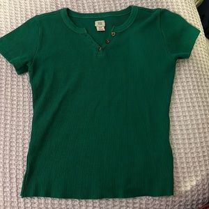Urban Outfitters Green Henley Tee Shirt